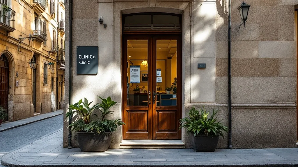 Portal de un bajo en una calle peatonal del centro histórico de Valencia